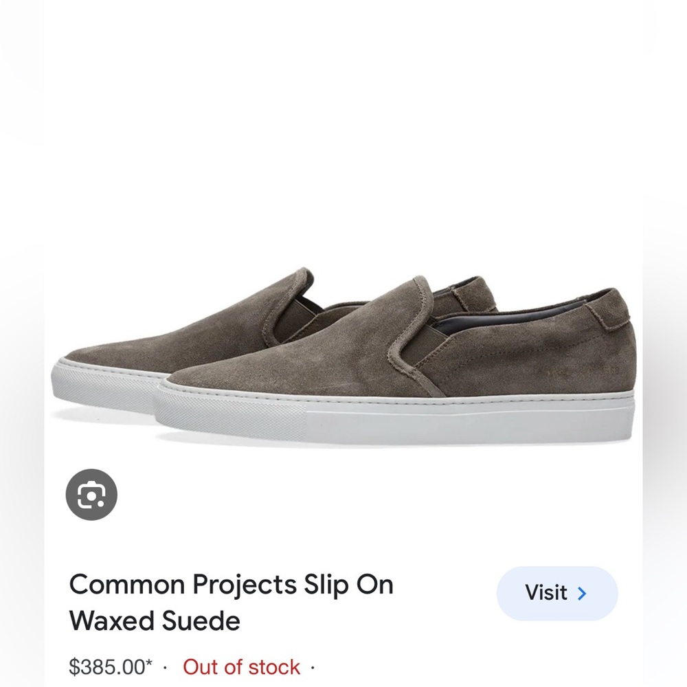 Common Projects Slip on Waxed Suede Dark Grey